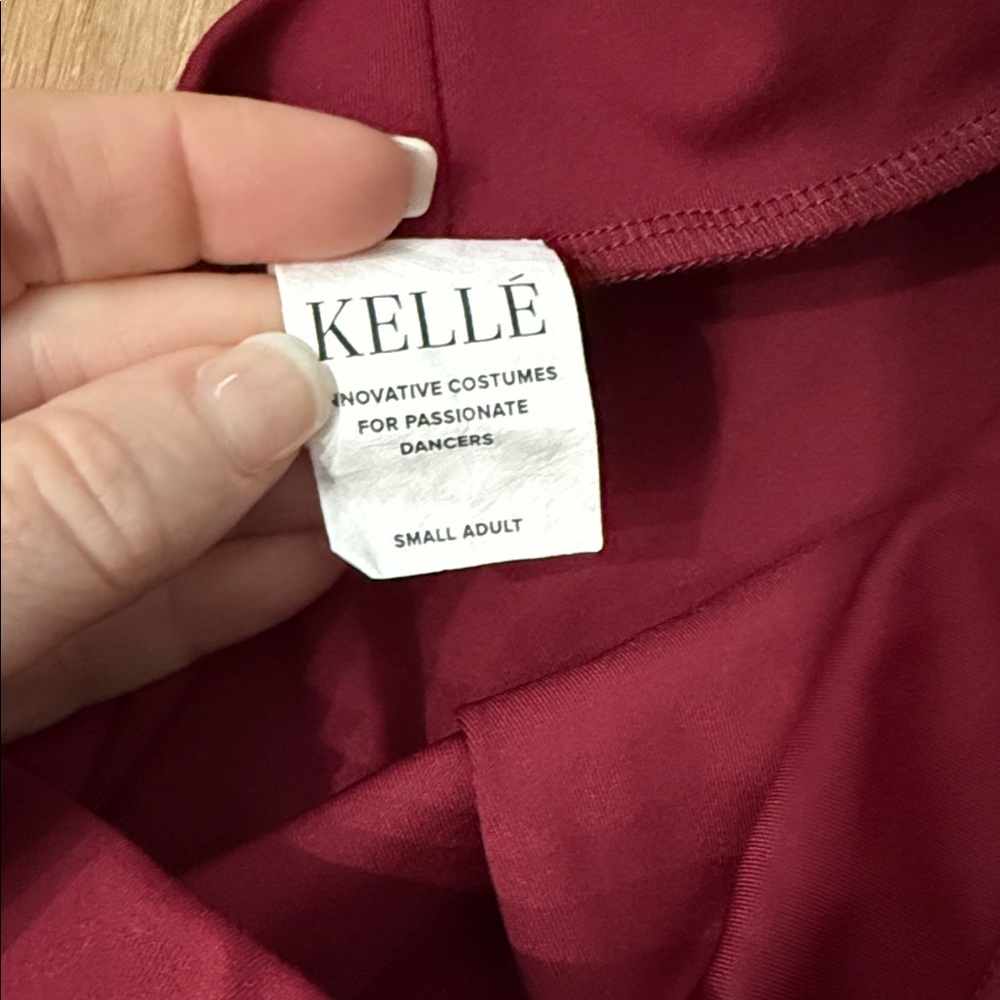 Kelle dance costume maroon Button-Up Top and Bottom Set - Picture 6 of 9